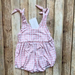 NWT Wildling Peach Gingham Bubble Swimsuit